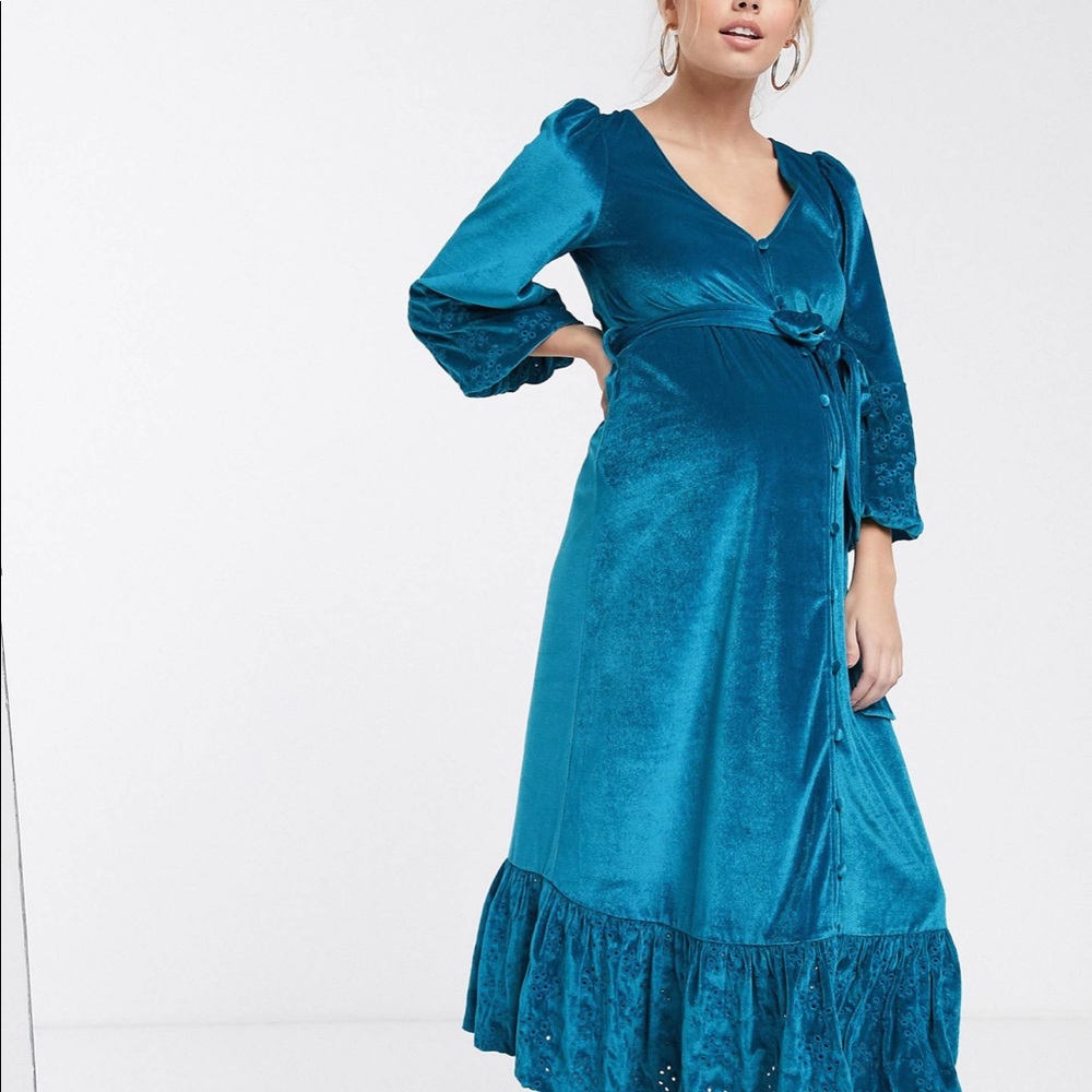 Asos maternity blue dress.